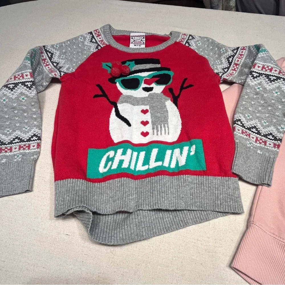 Kids Graphic T-shirt, Holiday Sweater & Hoodie Shirt Set - Size 7/8